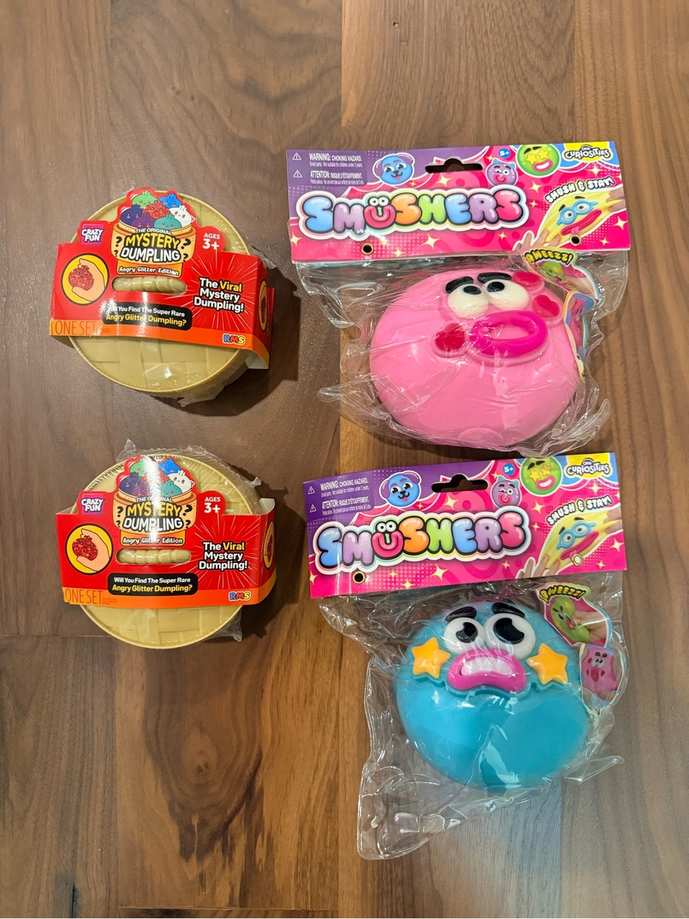 Five below RMS angry glitter dumplings and Smushers lot of 4 New
